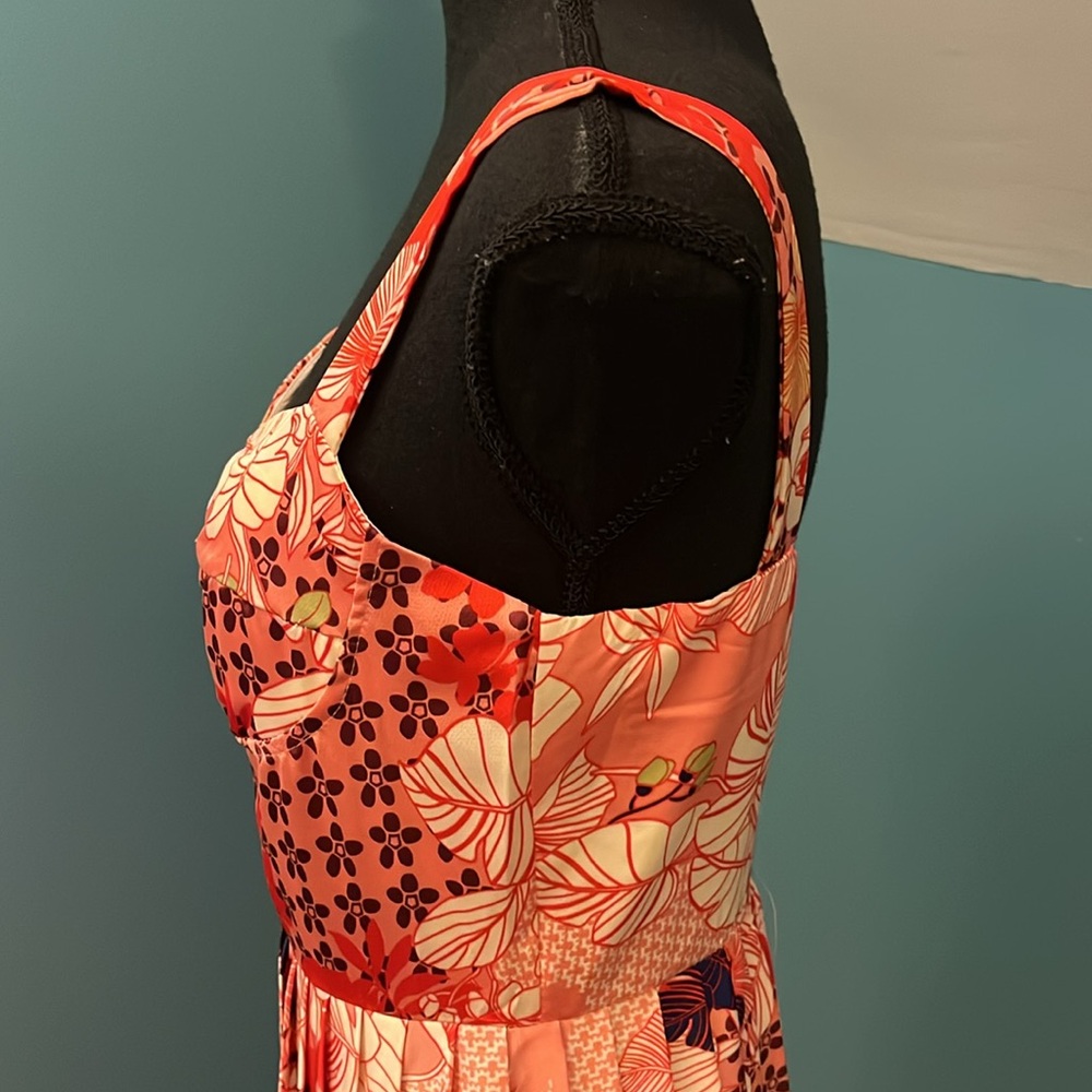 NWT Dalia McPhee Floral Printed Pleated Midi Dress Size Medium - Picture 8 of 16